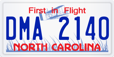 NC license plate DMA2140