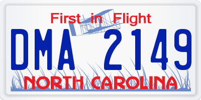 NC license plate DMA2149