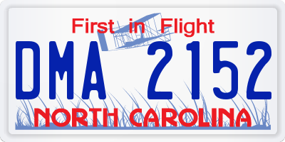 NC license plate DMA2152