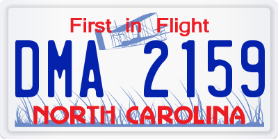 NC license plate DMA2159