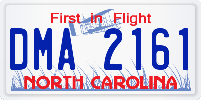 NC license plate DMA2161