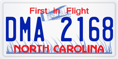 NC license plate DMA2168