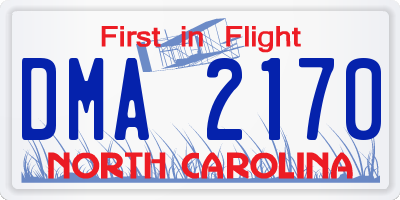 NC license plate DMA2170