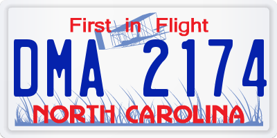 NC license plate DMA2174