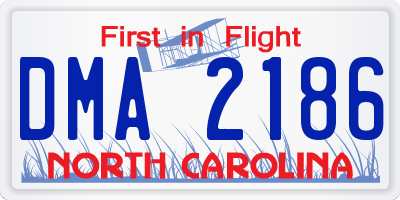 NC license plate DMA2186