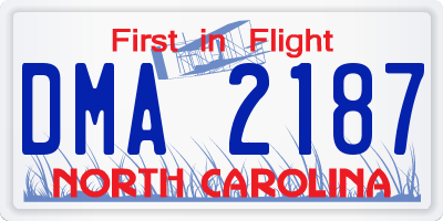 NC license plate DMA2187