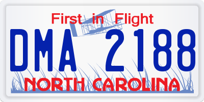 NC license plate DMA2188
