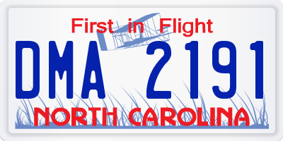 NC license plate DMA2191