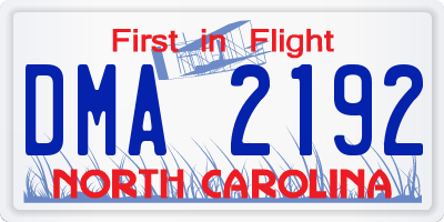 NC license plate DMA2192