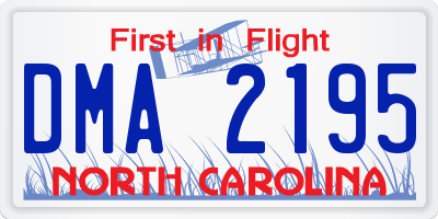 NC license plate DMA2195