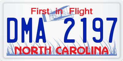 NC license plate DMA2197