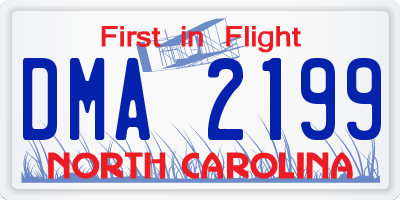 NC license plate DMA2199