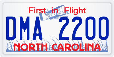 NC license plate DMA2200