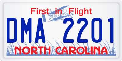 NC license plate DMA2201
