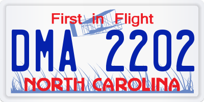 NC license plate DMA2202
