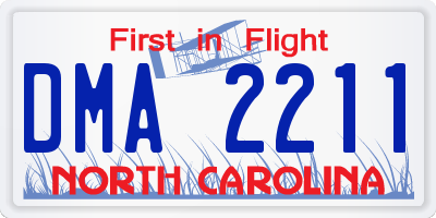 NC license plate DMA2211