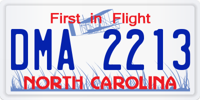 NC license plate DMA2213