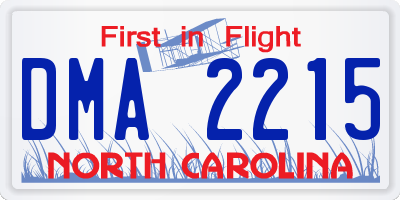 NC license plate DMA2215
