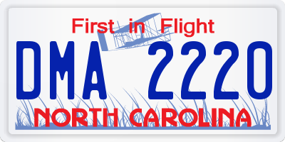 NC license plate DMA2220