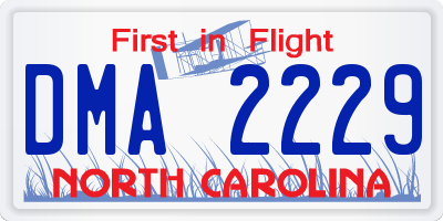 NC license plate DMA2229