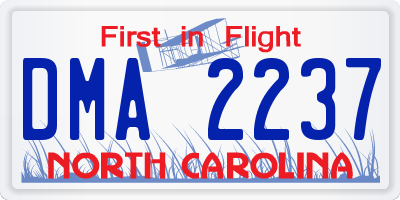 NC license plate DMA2237