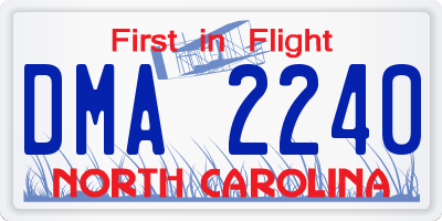 NC license plate DMA2240