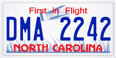 NC license plate DMA2242