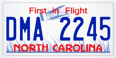 NC license plate DMA2245