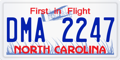 NC license plate DMA2247