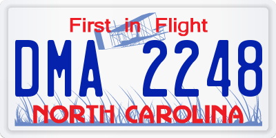 NC license plate DMA2248