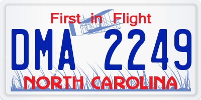 NC license plate DMA2249