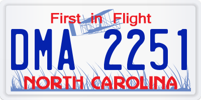 NC license plate DMA2251