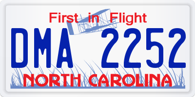 NC license plate DMA2252