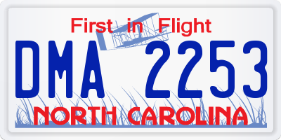 NC license plate DMA2253
