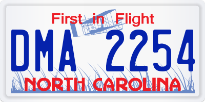 NC license plate DMA2254