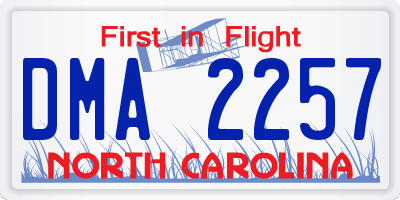 NC license plate DMA2257