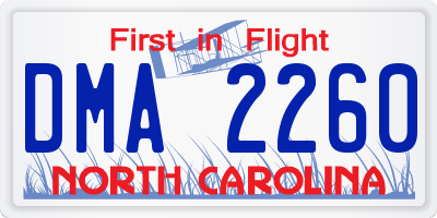 NC license plate DMA2260