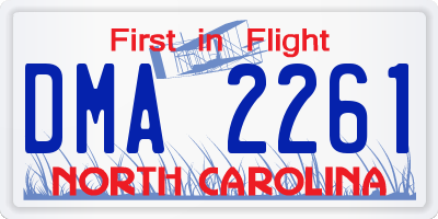 NC license plate DMA2261