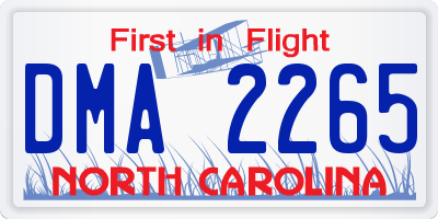 NC license plate DMA2265