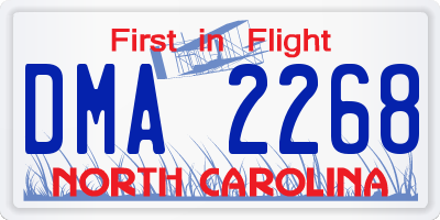 NC license plate DMA2268