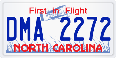 NC license plate DMA2272