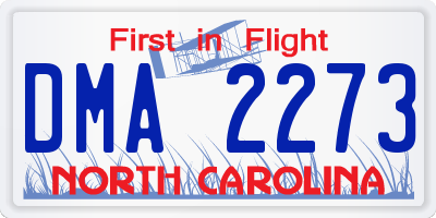 NC license plate DMA2273