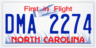 NC license plate DMA2274