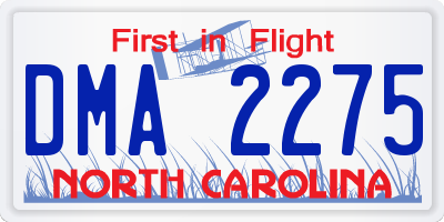 NC license plate DMA2275
