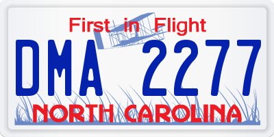 NC license plate DMA2277