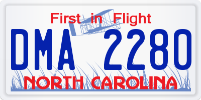 NC license plate DMA2280