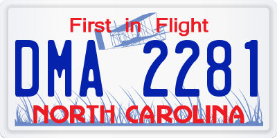 NC license plate DMA2281