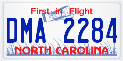 NC license plate DMA2284