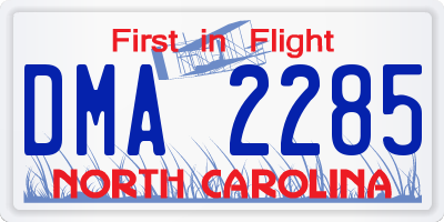 NC license plate DMA2285