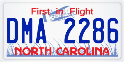 NC license plate DMA2286